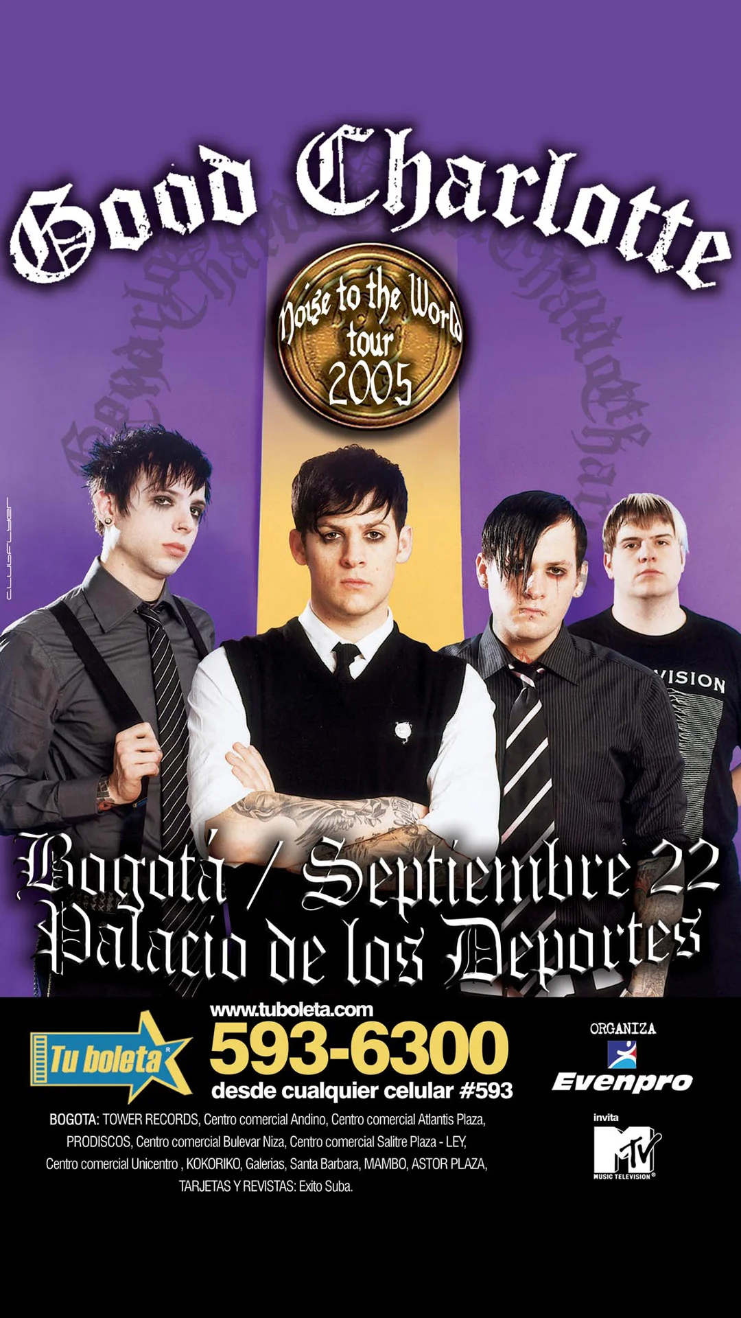 Afiche Good Charlotte Clubflyer Agencia Creativa