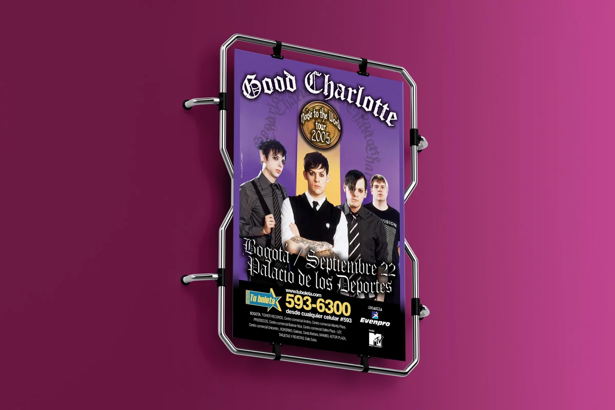 Afiche Good Charlotte Clubflyer Agencia Creativa Mockup