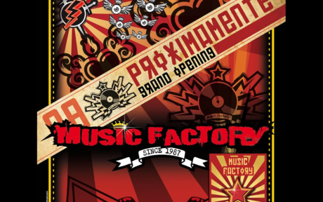 Flyers y Material POP y Branding Music Factory Bar