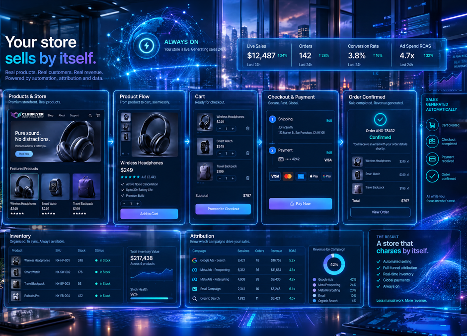 Diseño y desarrollo de E-commerce y tienda online en Clubflyer